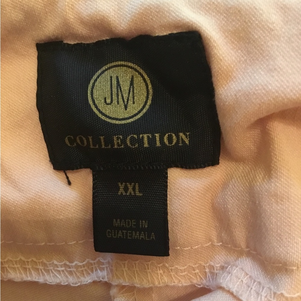 JM COLLECTION CAPRIS XXL Peachy pink. Stretchy.NWOT. Cute detail at waist - Picture 5 of 8